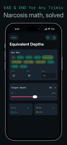 Dalton: Dive Gas Calculator iPhone screenshot