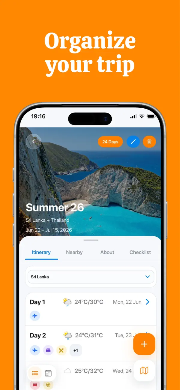 Screenshot #1 pour Papaya Planet: Travel Planner