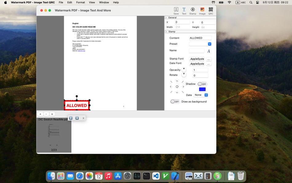 #1. Watermark PDF/Image Text QRC (macOS) 由: 颖淑 唐