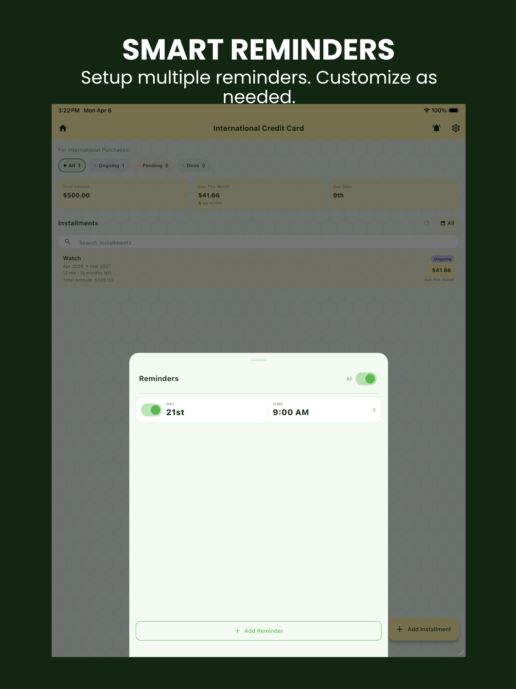 Tortol - Installments Tracker