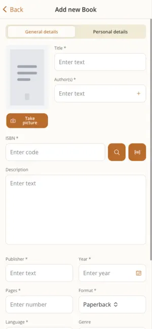 Personal Library App screenshot 1