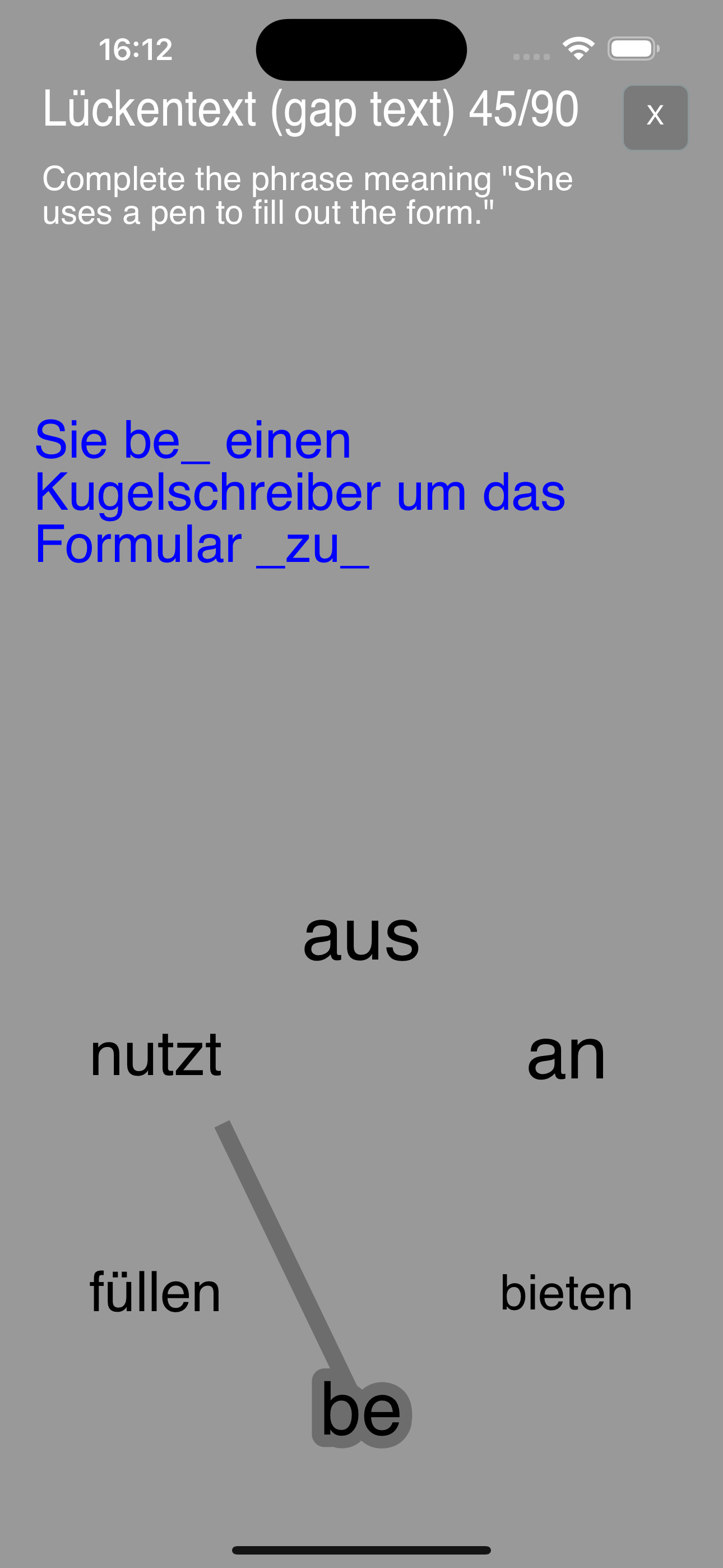 Gamified German Prefixed Verbs