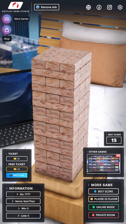 Wood Tower 3D Online