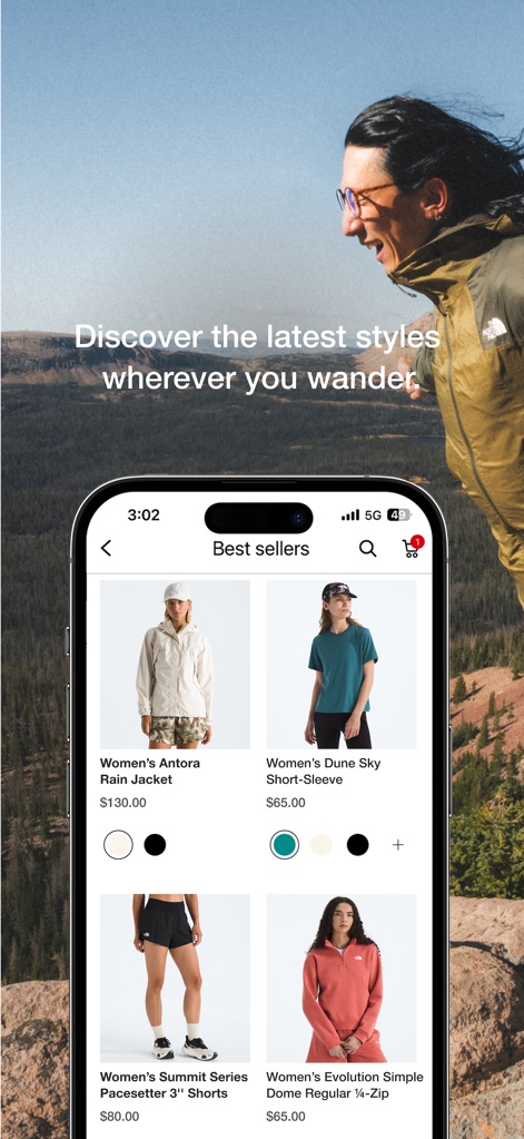 The North Face - Users can effortlessly browse new arrivals and best-selling gear, viewing detailed product images and available color variations.
