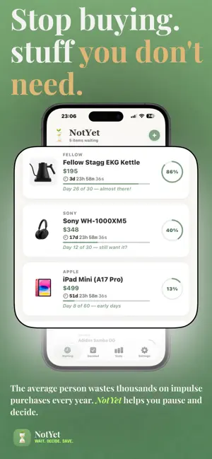 NotYet - Stop Impulse Buying screenshot 1