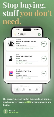 NotYet - Stop Impulse Buying Screenshot 1 of 6