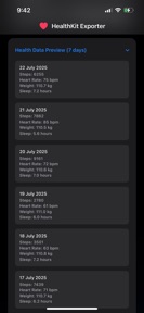 My Health Export screenshot