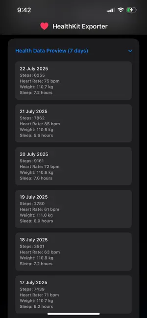 My Health Export screenshot 4