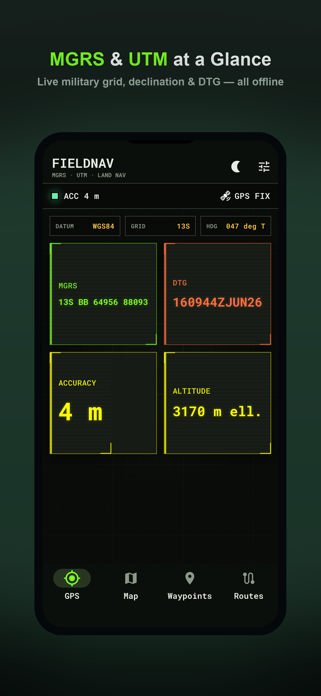 FieldNav: MGRS & UTM GPS Screenshot 1 of 5