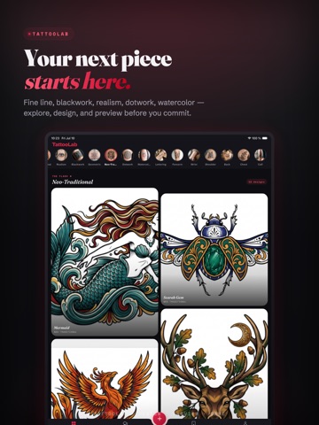 AI Tattoo: Design & Try-On iPad screenshot