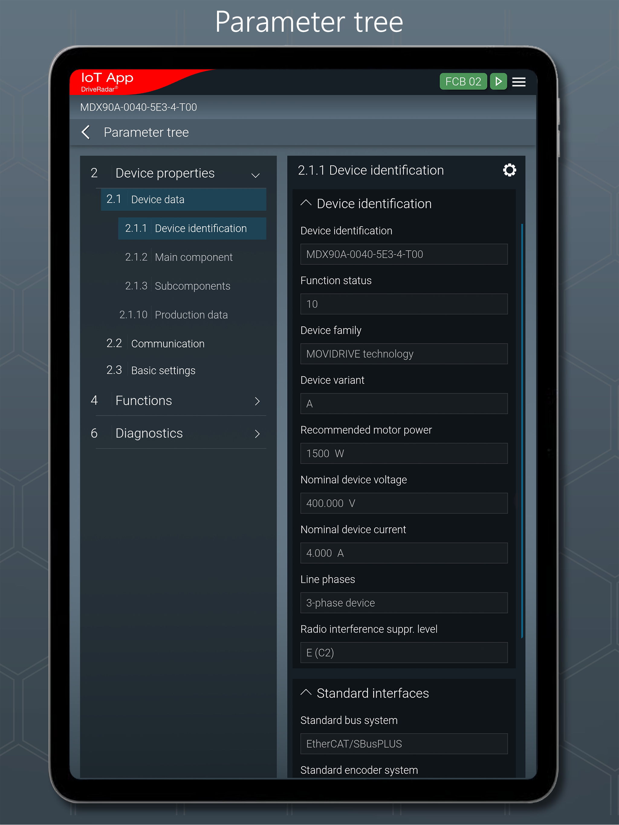 SEW DriveRadar IoT App