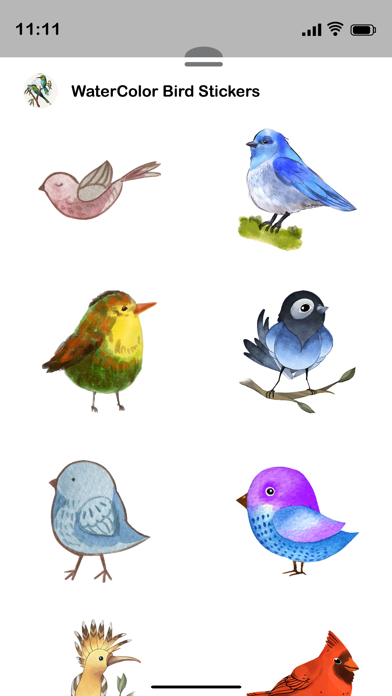 Screenshot #2 pour Watercolor Birds Stickers