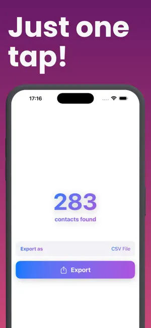 Export Contacts : CSV, Vcard screenshot 2
