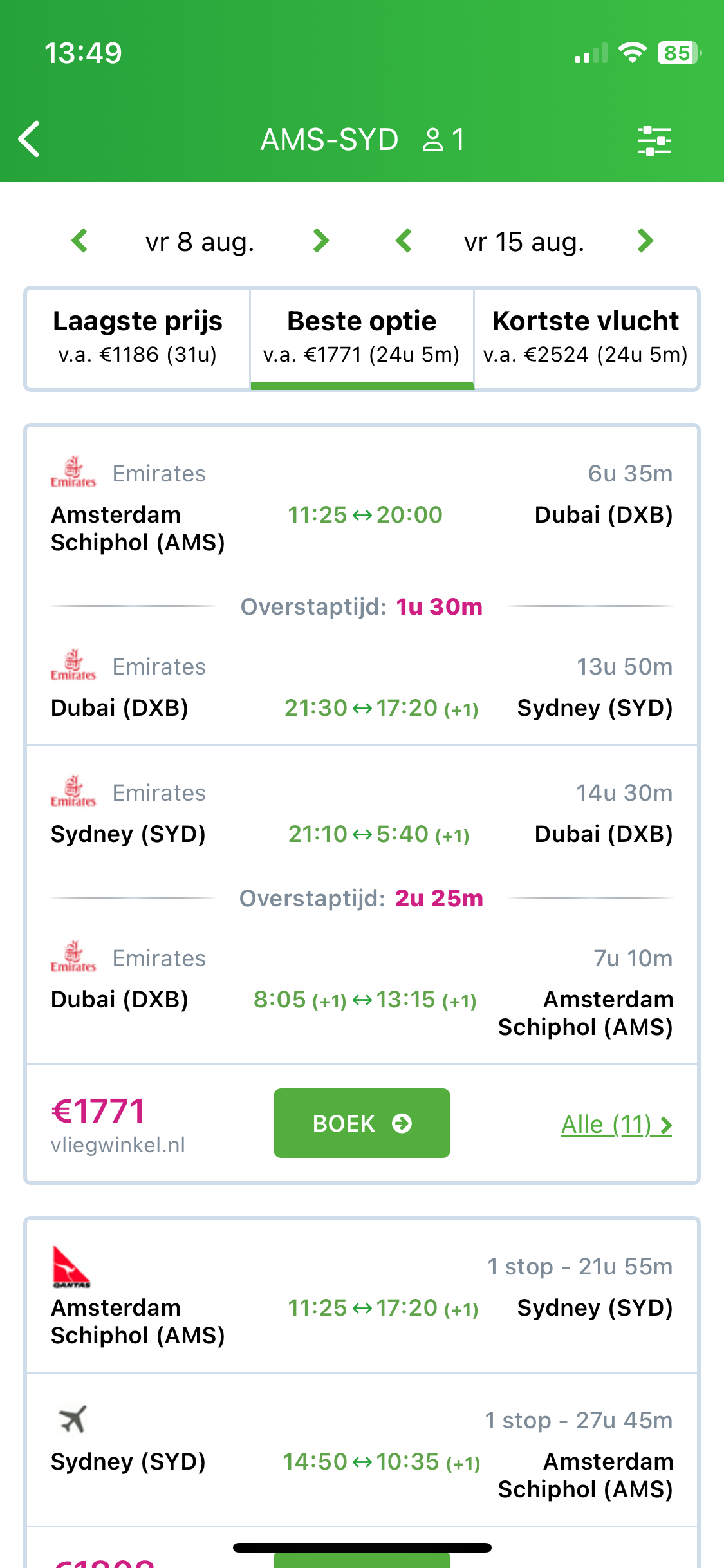 Chaser - vliegtickets