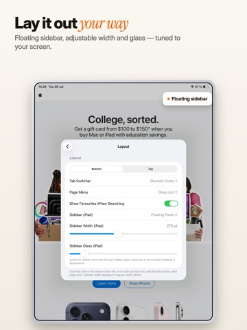 The Browser - Private AI iPad screenshot