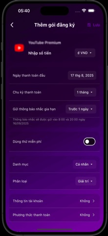 M-SubCare: Quản lý gói đăng ký screenshot