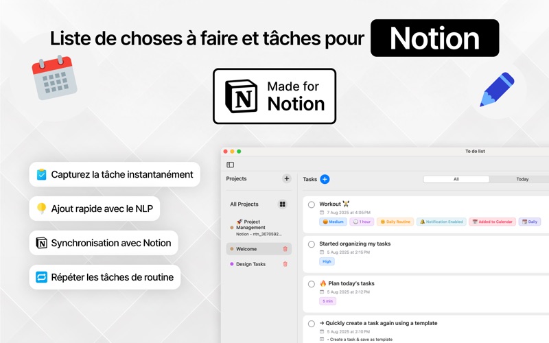 Screenshot #1 pour Todo List & Task for Notion
