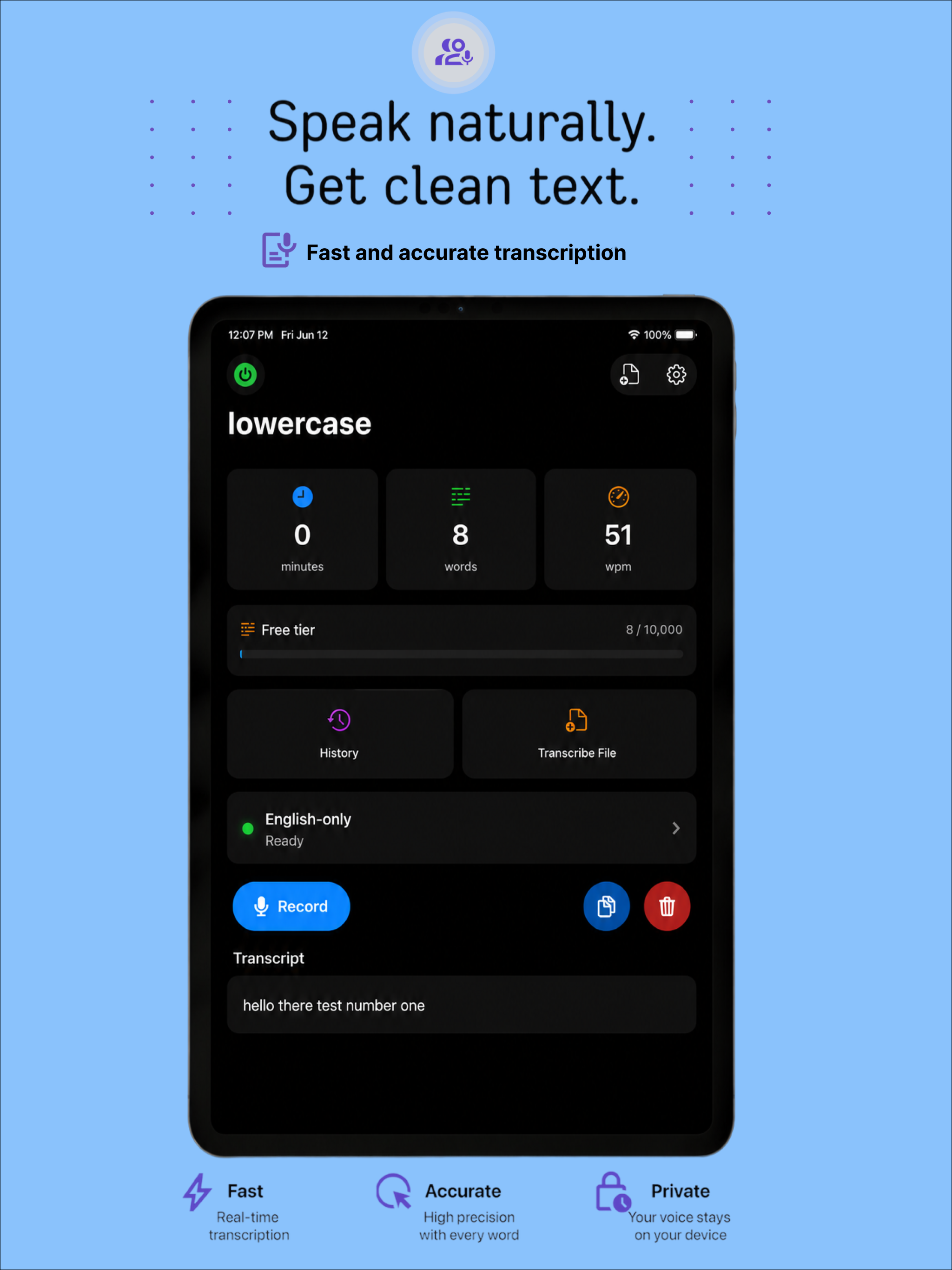 lowercase speech to text screenshot 7