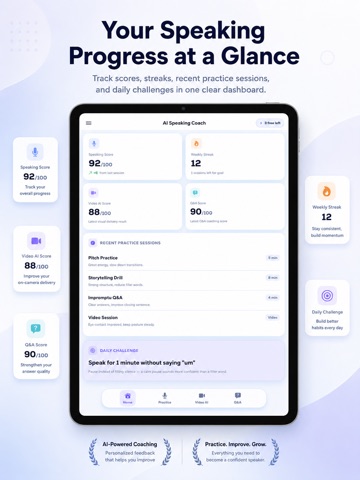 AI Coach: Public Speaking iPad screenshot