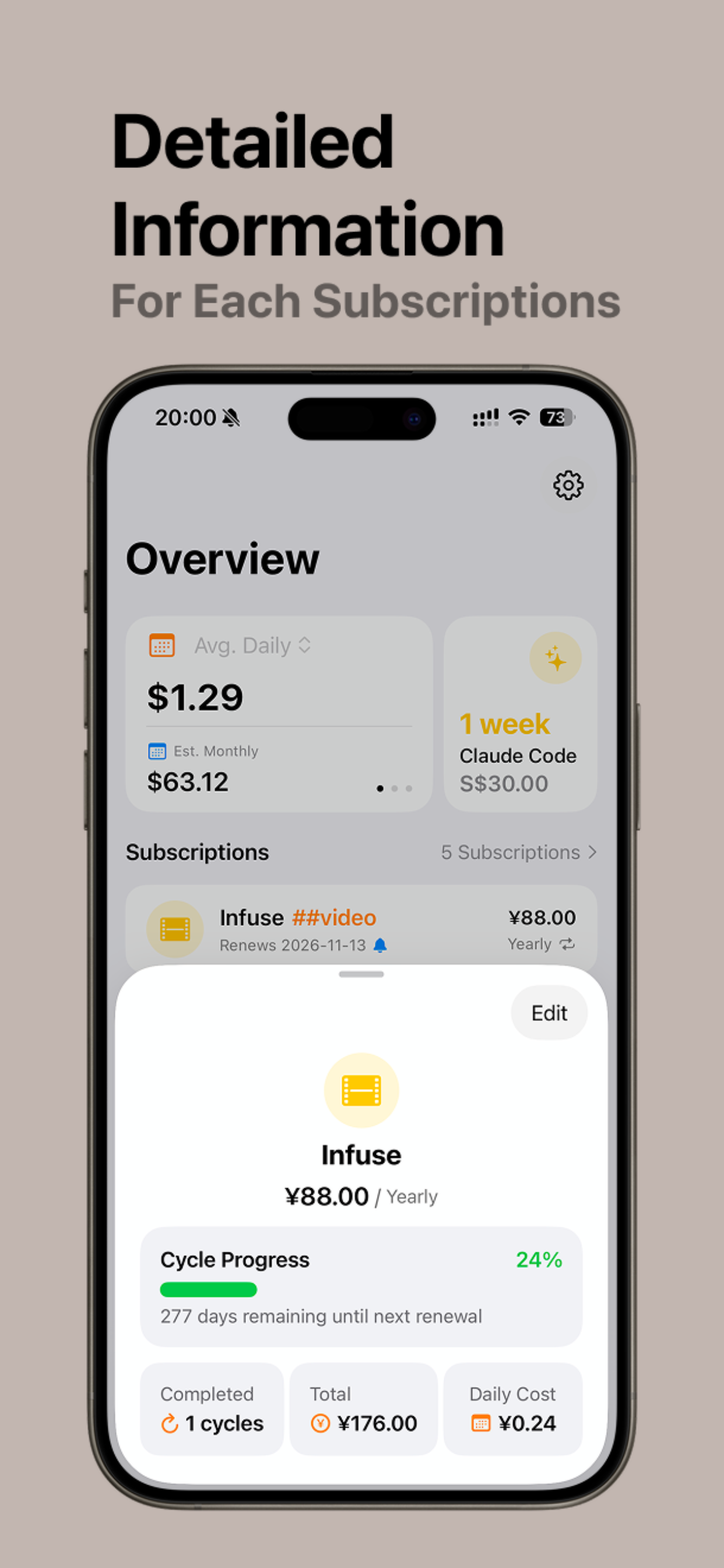 Subs: Subscription Manager screenshot 5