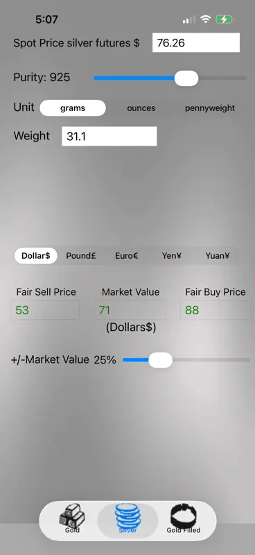 Gold and Silver Calculator screenshot 3 of 3