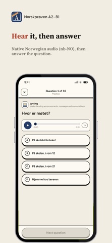 Norskprøven: Norwegian A2 B1 iPhone screenshot