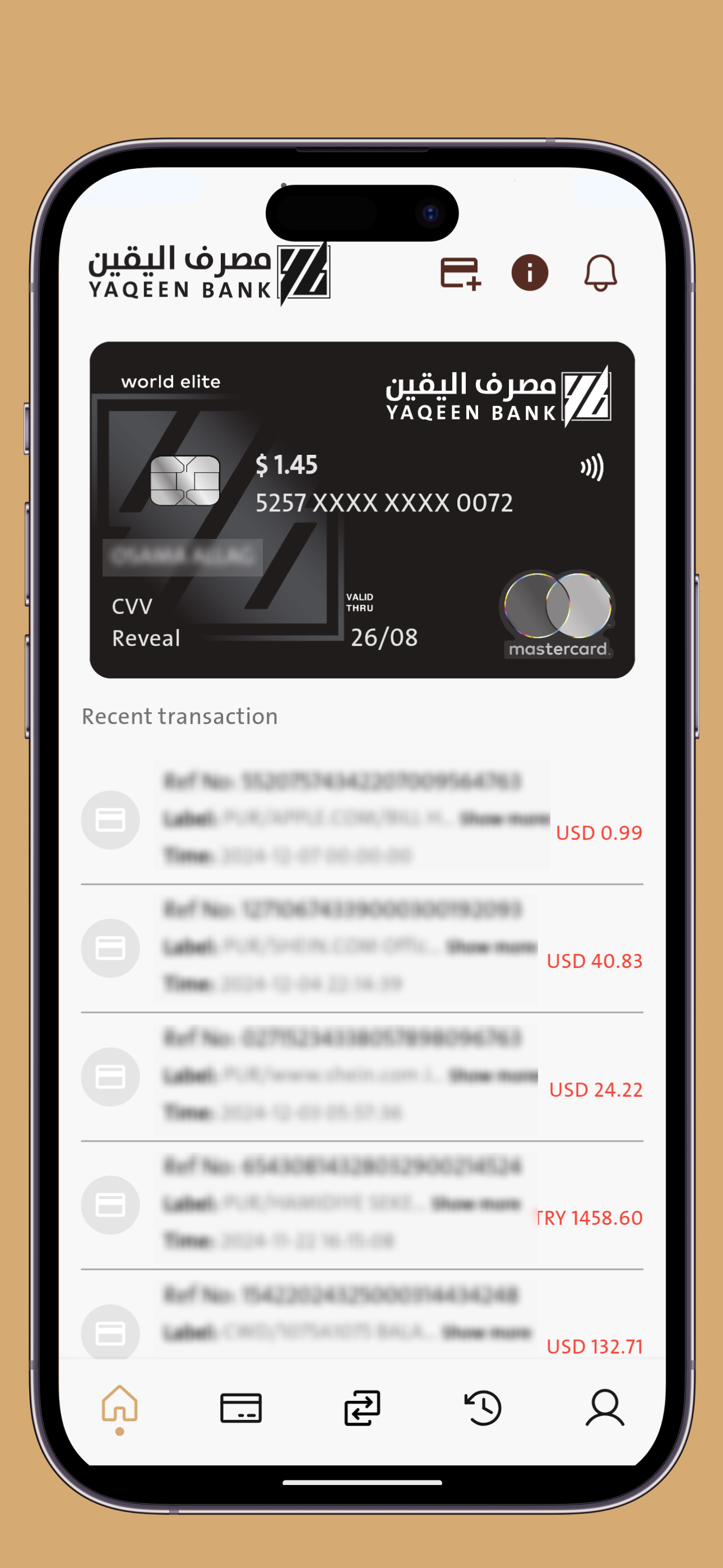 Yaqeen Bank – Mastercard App
