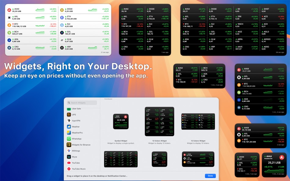 #2. Crypto Widgets for Coinbase (macOS) 由: Wonderlink SL