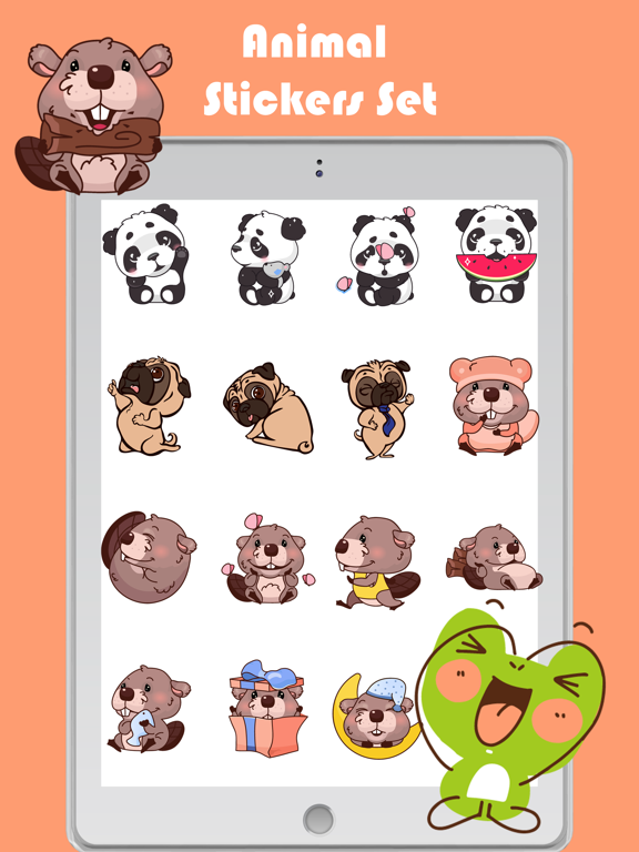 Animal Toon Stickers iPad screenshot