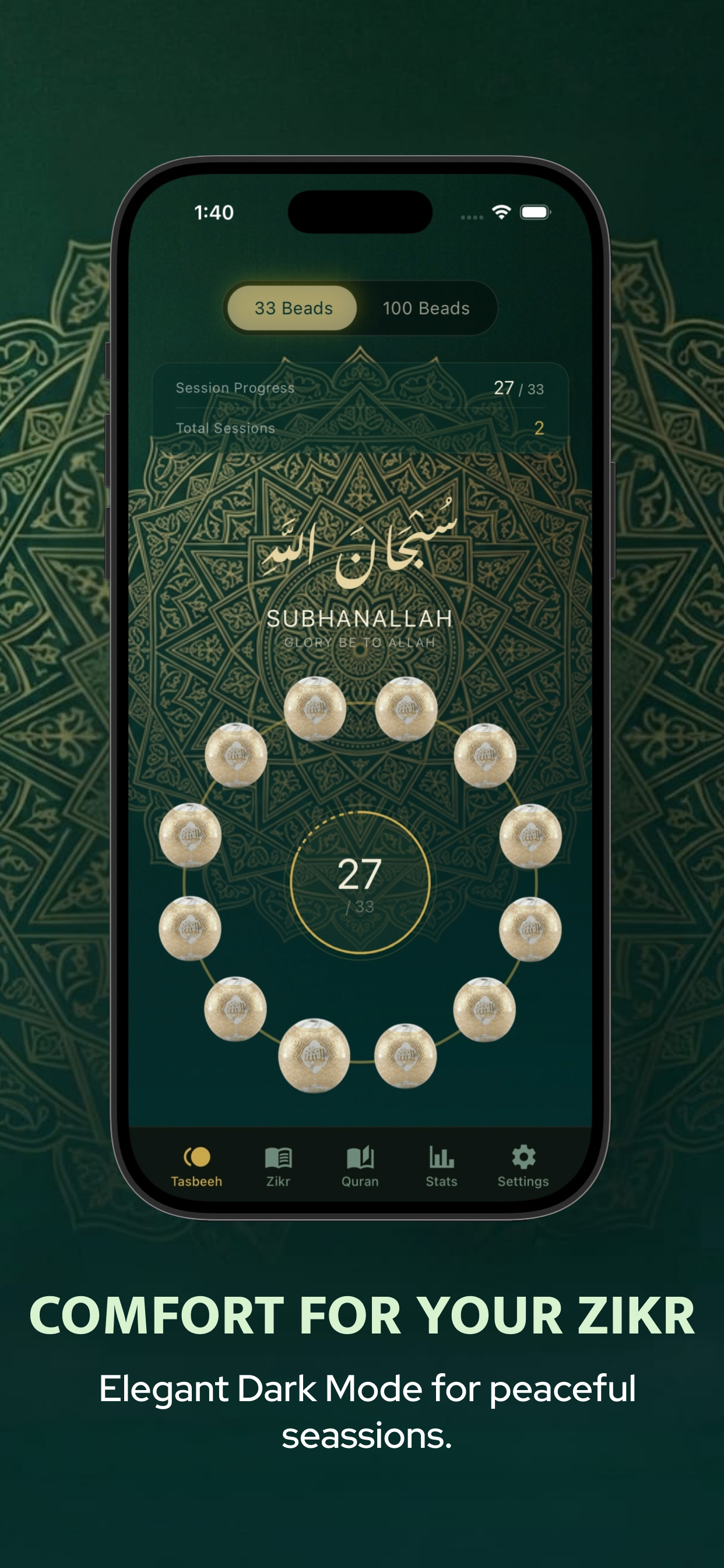 Tasbeeh counter - Noor Tasbeeh screenshot 2