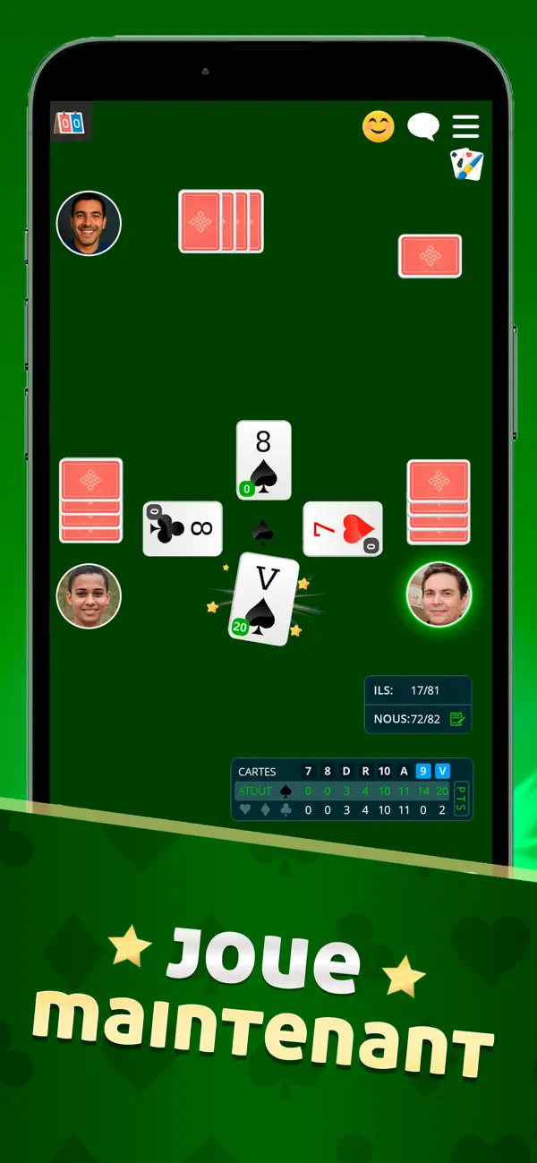 Screenshot #1 pour Belote - Jeu de Cartes