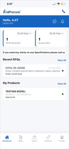 Screenshot 1 of RaProcure App