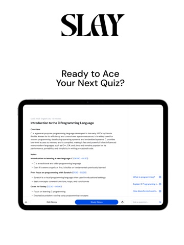 SlaySchool: AI Notetaker iPad screenshot