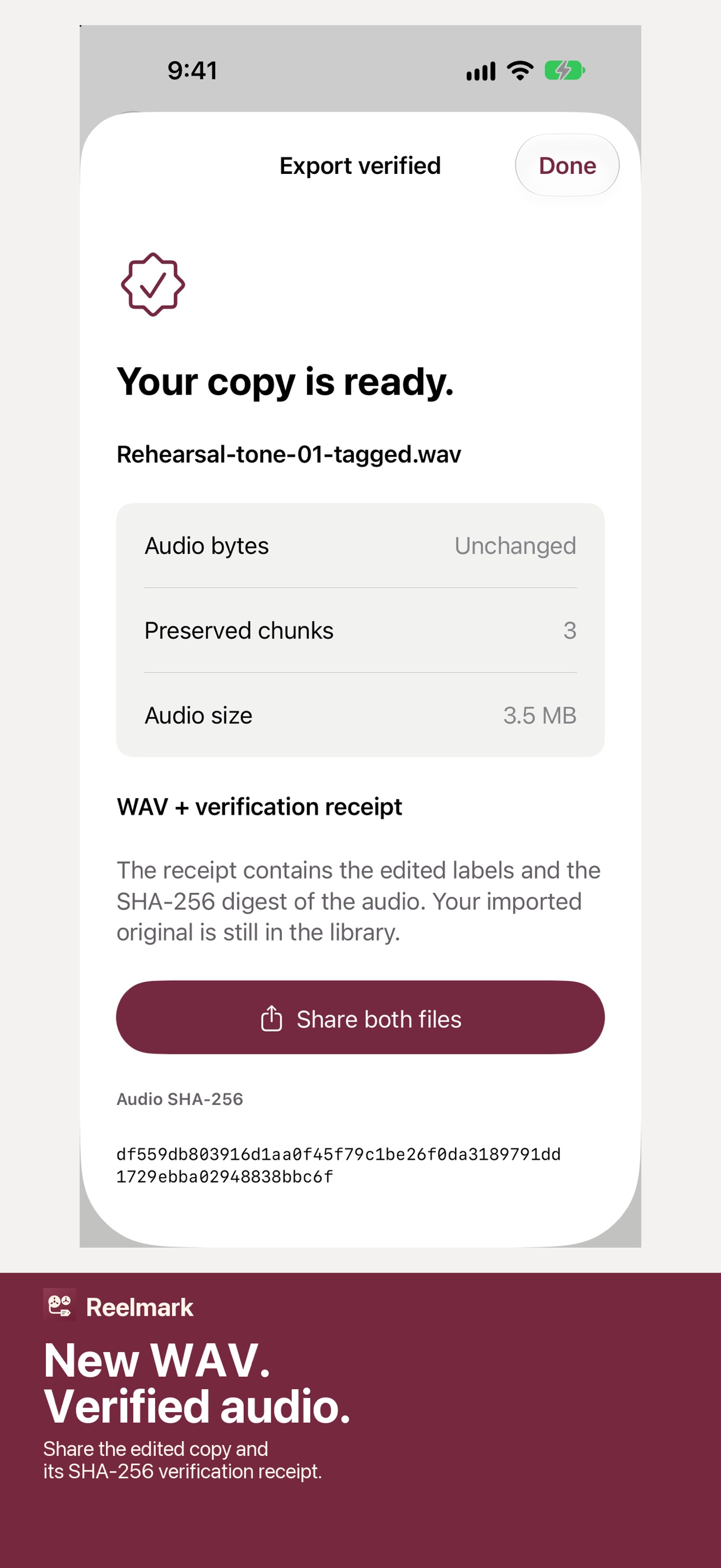 Screenshot 3 of Reelmark WAV Metadata