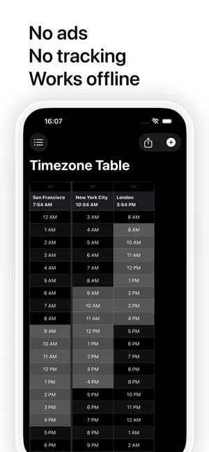 Timezone Table screenshot 3