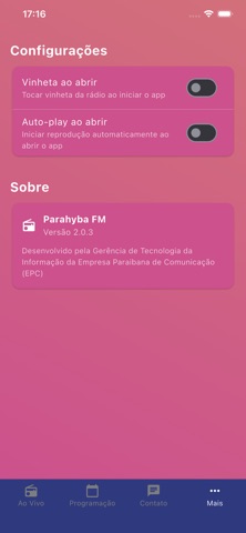 Rádio Parahyba FM screenshot