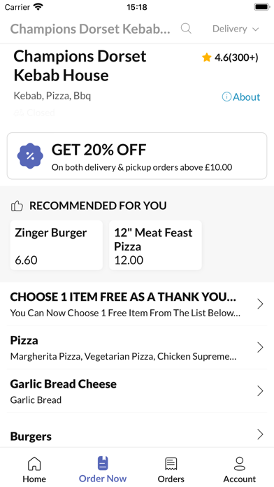 Champions Dorset Kebab House Screenshot