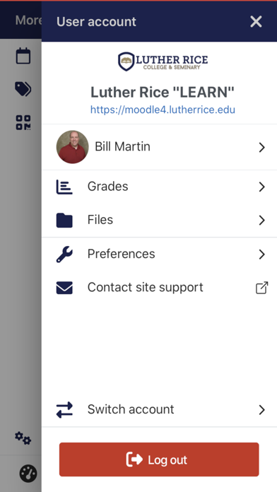 Luther Rice Moodle App Screenshot