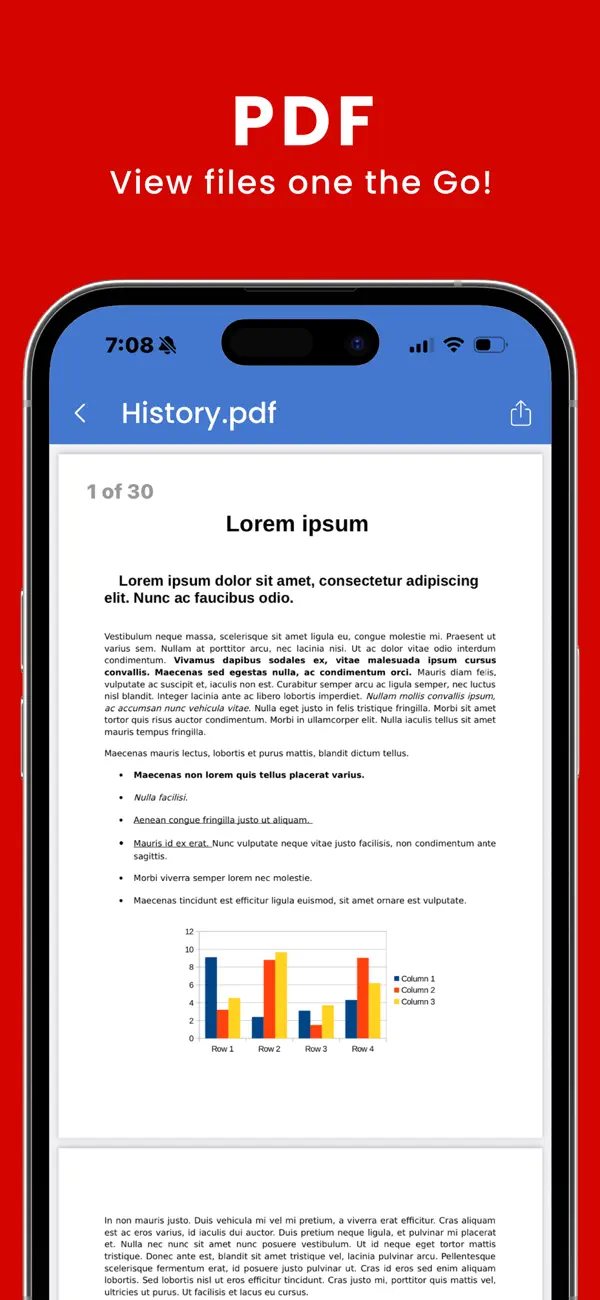 Screenshot #1 pour All Doc Reader: PDF, Word, XLs