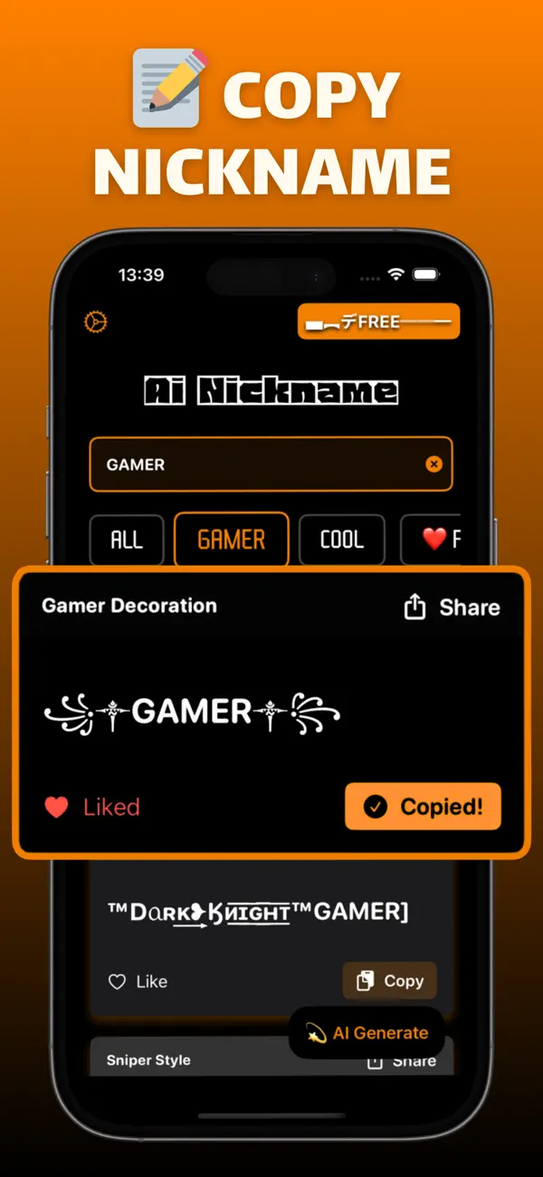 Screenshot #2 pour Nickname Generator for Gamer