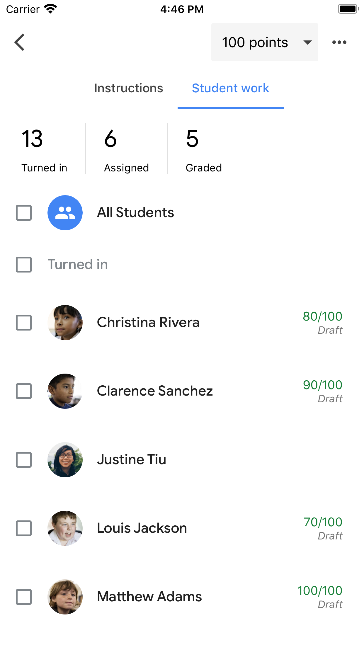 Google Classroom screenshot 4
