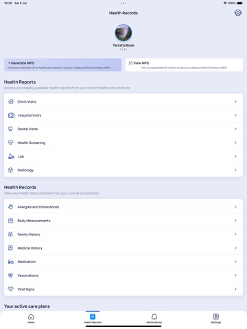 MySejahtera iPad screenshot