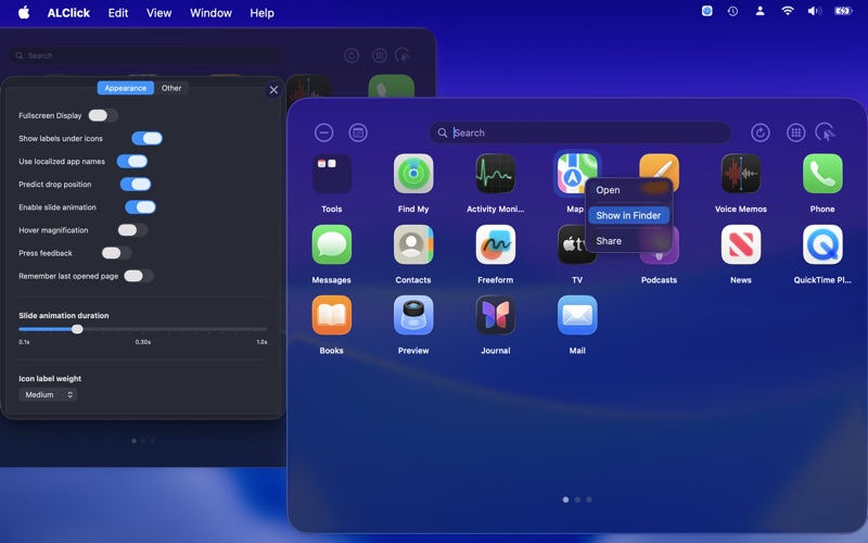 ALClick-App Launch Right-Click app screenshot