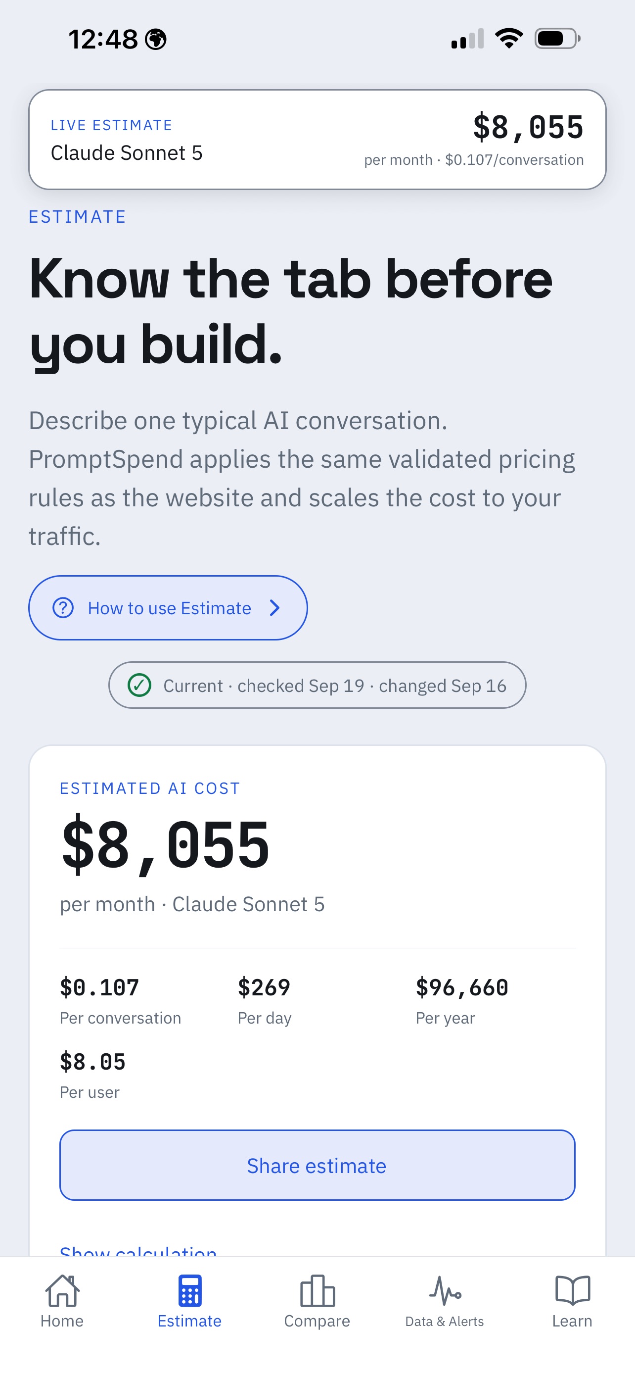 Screenshot 2 of PromptSpend