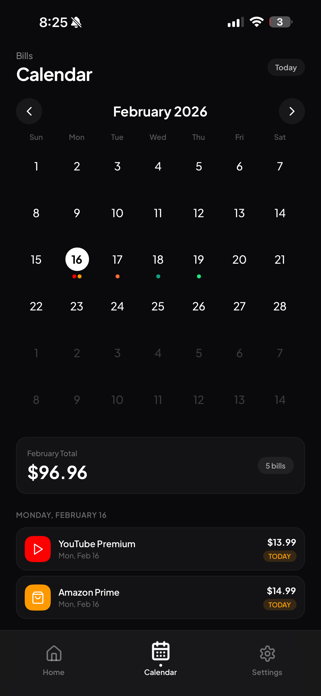 TrakSub - Subscription Tracker Screenshot 2 of 3