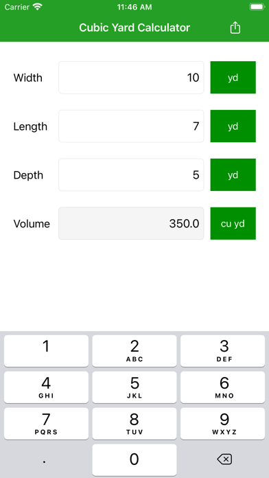 Screenshot #1 pour Cubic Yard Calculator Pro
