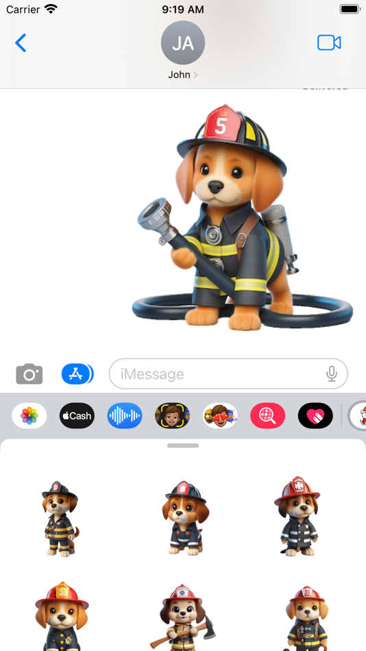 #5. Fireman Puppy Stickers (iOS) By: Paul Scott