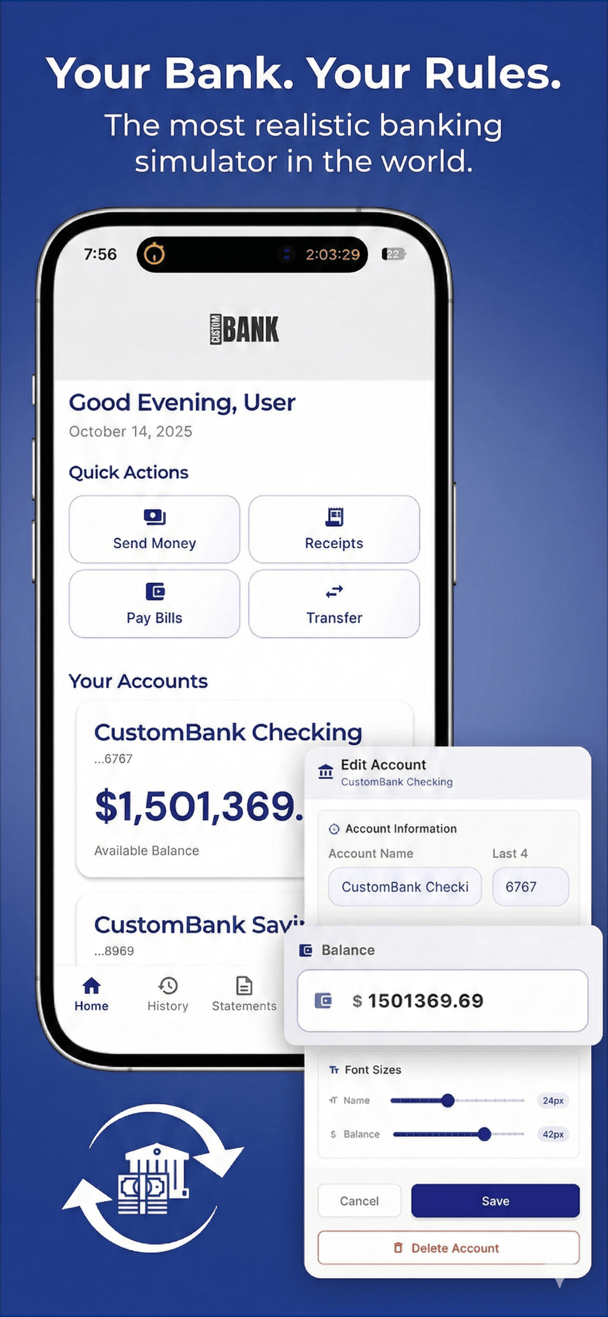 CustomBank: Bank App Simulator