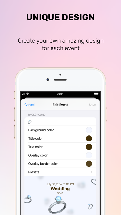 Countdown. Time to event. Screenshot