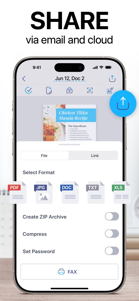 iScanner: PDF Document Scanner - Versatile Export Options
